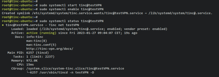 iniciar servicio tinc vpn