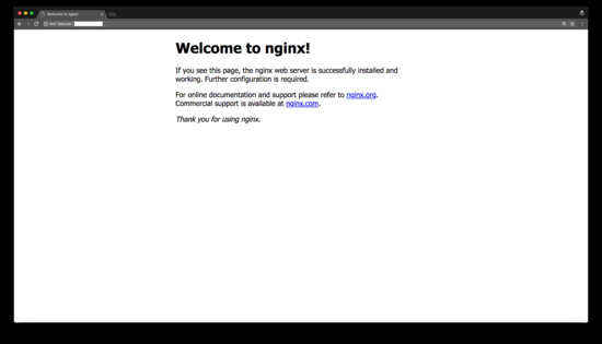 Página de bienvenida de Nginx
