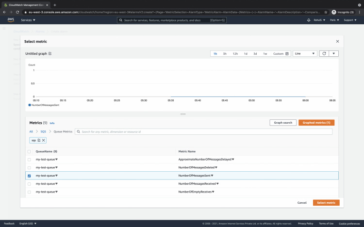 Selecciona la métrica