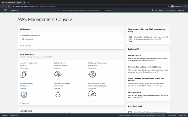 Consola de administración de AWS