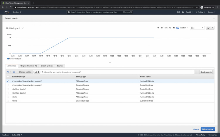 Selecciona la métrica