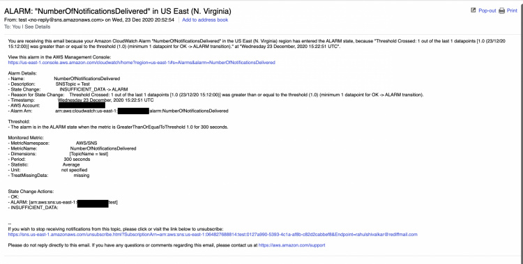 Notificación por correo electrónico