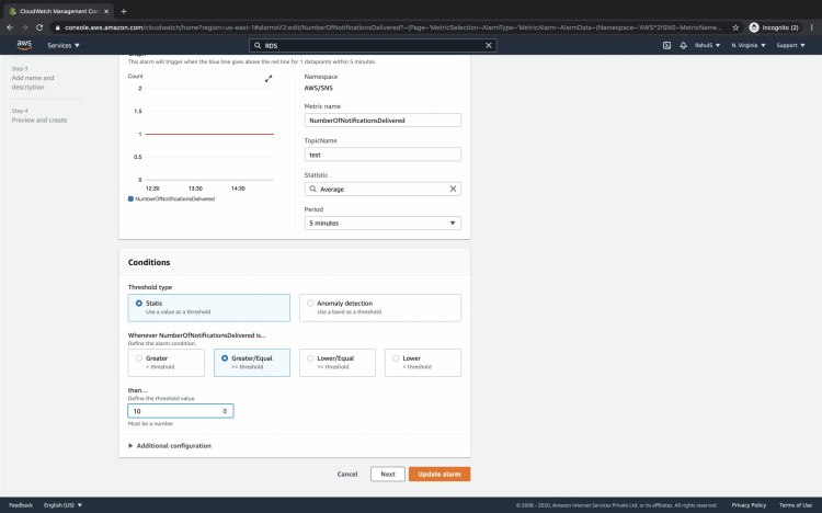 Actualizar el estado de la alarma