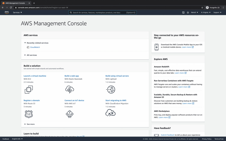Consola de administración de AWS