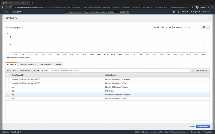 Selecciona la métrica