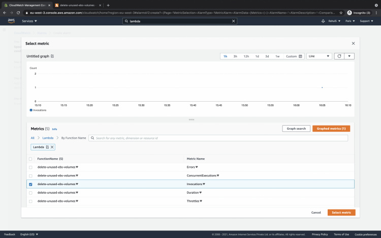 Selecciona la métrica