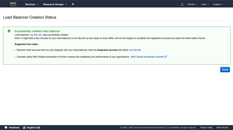 Equilibrador de carga creado con éxito