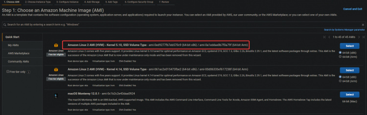  Elegir una imagen de máquina de Amazon