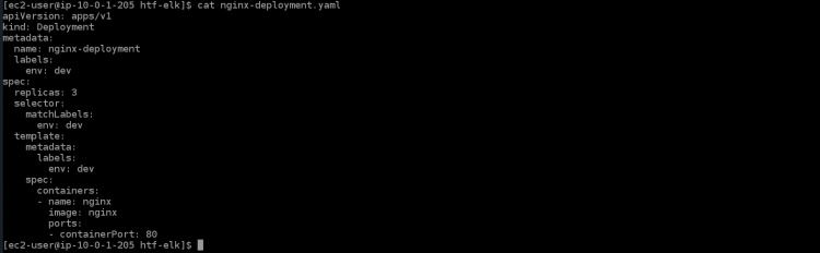 abre el archivo de despliegue de nginx
