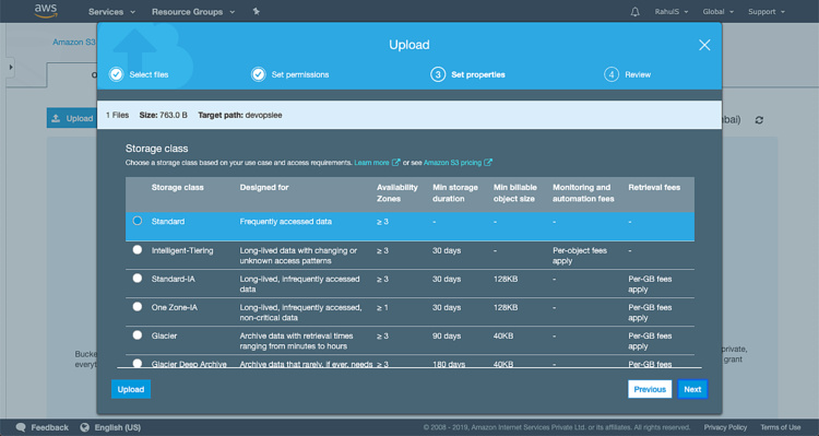 Clase de almacenamiento S3