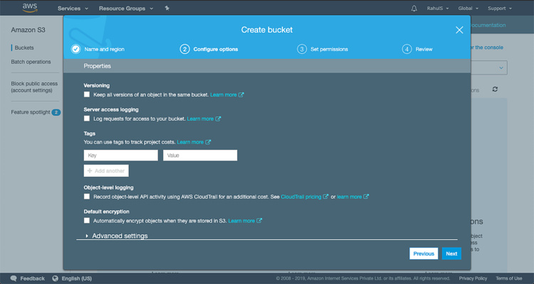 Propiedades del cubo S3