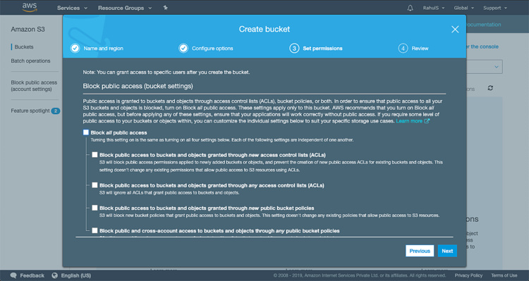 Permitir el acceso público al cubo S3