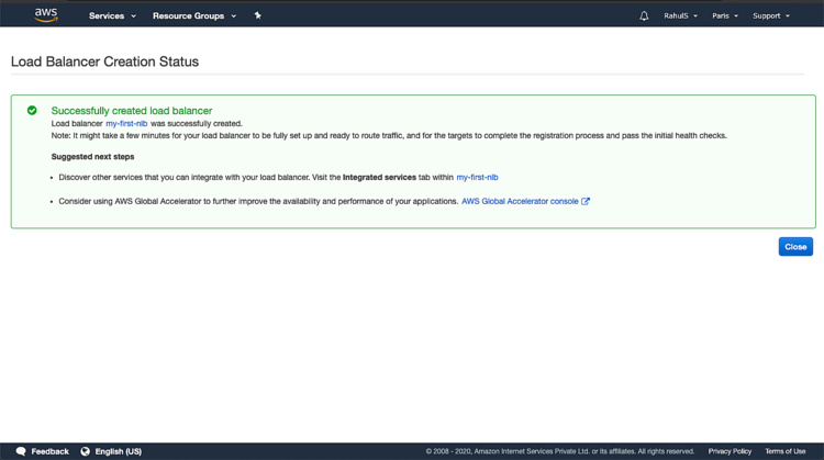 Creado con éxito el equilibrador de carga