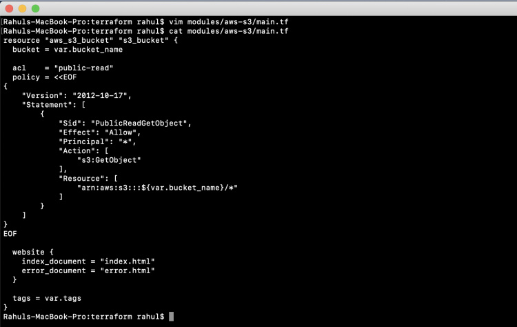 Código del módulo Terraform
