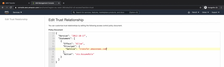 Editar relación de confianza