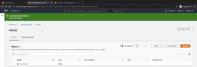 Crea una carpeta en el Bucket S3