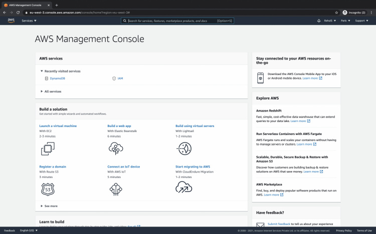 Consola de administración de AWS