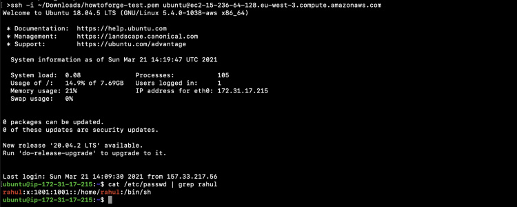 Comprueba si el usuario está creado