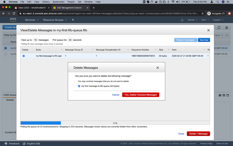 Borrar Mensaje marcado