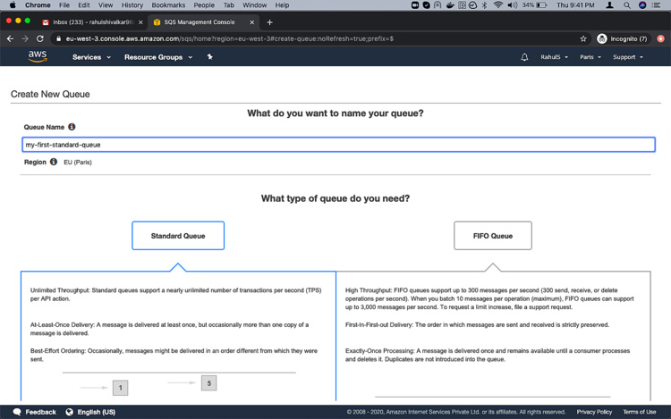 Establecer nombre de cola