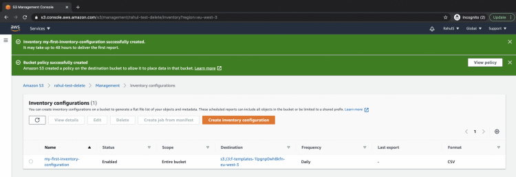 Configuración del inventario
