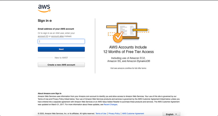 Iniciar sesión en AWS
