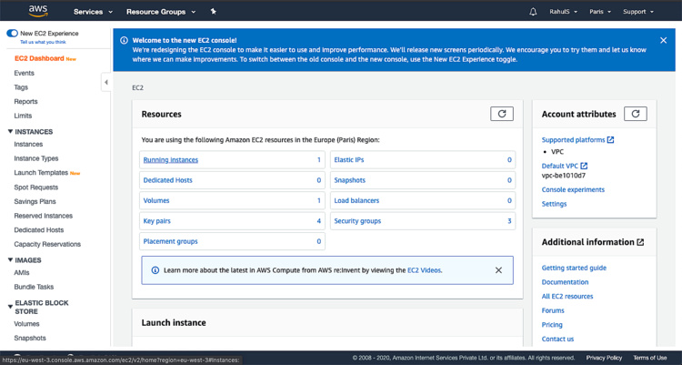 Instancias en funcionamiento