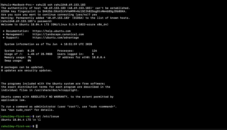 La SSV se conecta a la VM