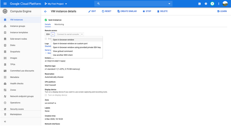 Conectar con la Instancia VM