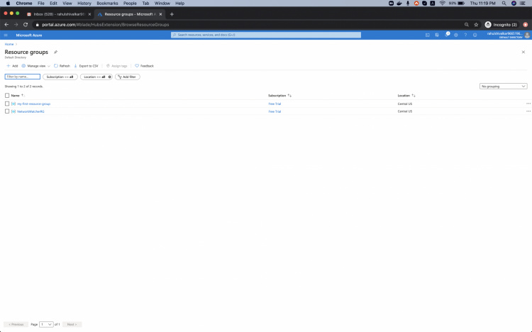 Crear un grupo de recursos para la red
