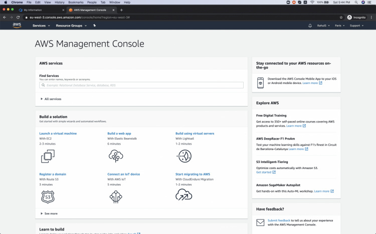 Consola de administración de AWS