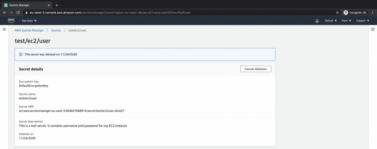 Cancelar la eliminación