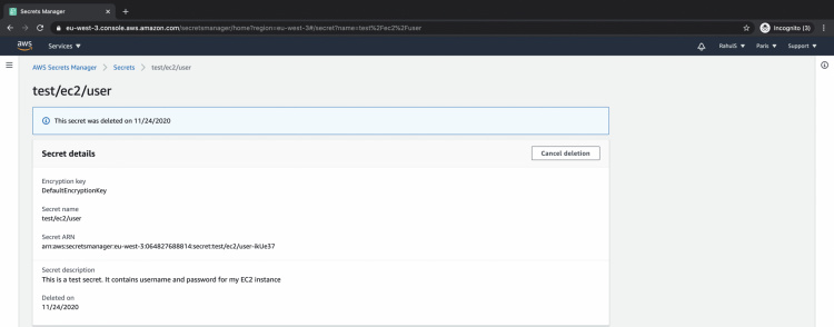 Cancelar la eliminación