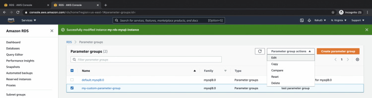 Editar el Grupo de Parámetros