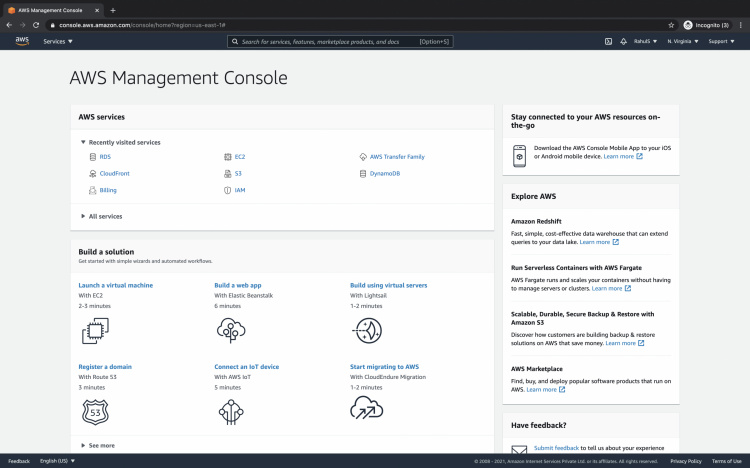 Consola de administración de AWS