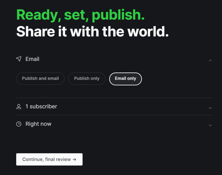 Opción de publicar/enviar correos fantasma