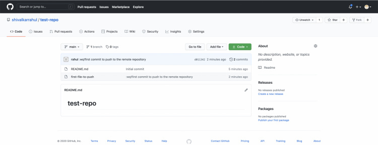 Comprueba el archivo enviado al repositorio