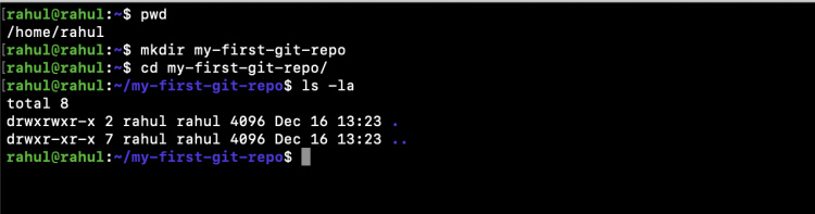 Crea un directorio local