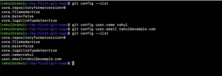 Comprueba y establece tu identidad para el repositorio actual