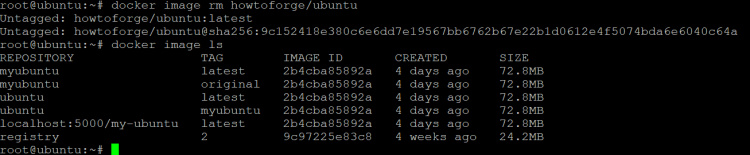 eliminar la imagen local de ubuntu