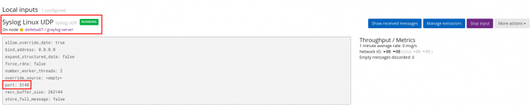 entradas graylog en funcionamiento