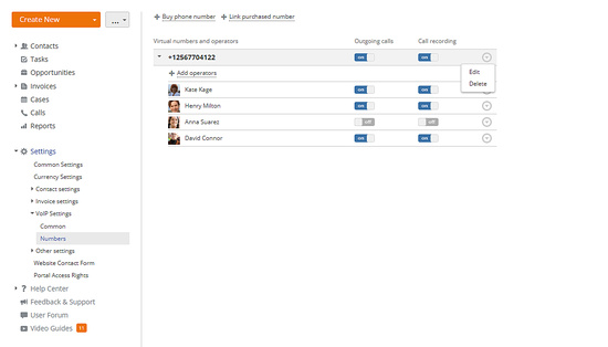 Establecer un número virtual