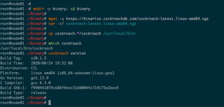 Descargar e instalar el binario de CockroachDB