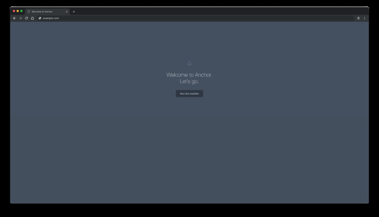 Instalador web de Anchor CMS