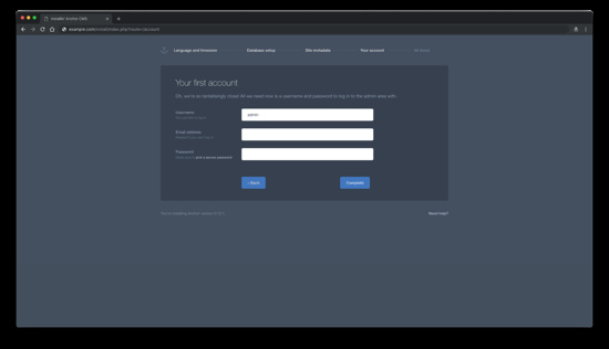Crear cuenta de administrador