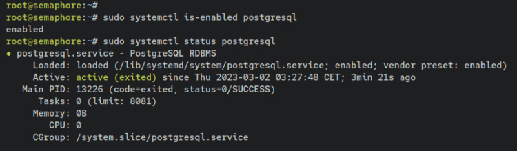 verificar postgresql