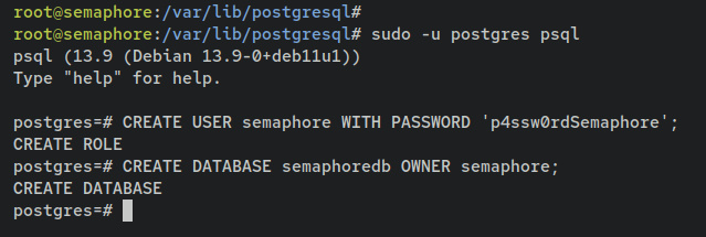 crear base de datos y usuario