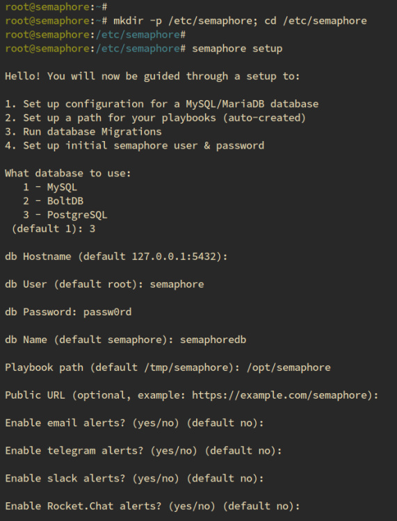 configuración del semáforo