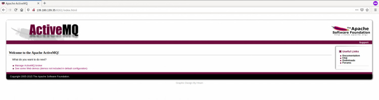 Página de índice de Apache ActiveMQ