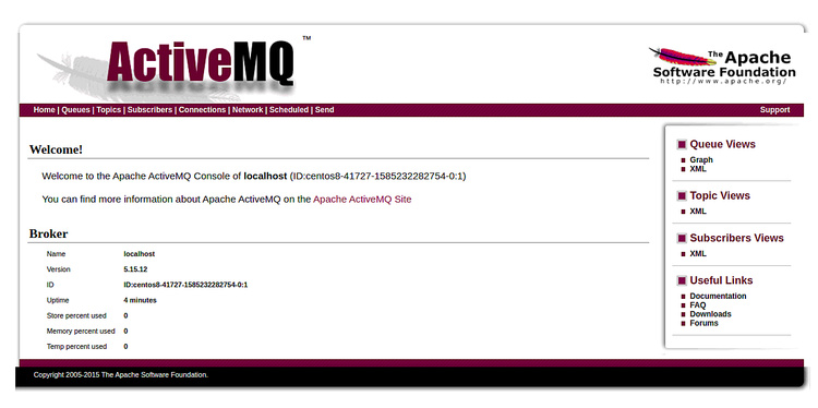 Panel de control de ActiveMQ